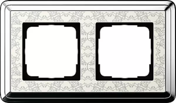 0212683 Рамка Classix Art Хром / Кремовый 2-постовая Gira