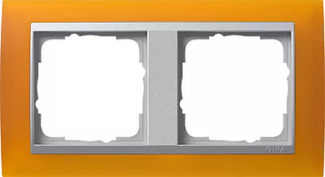 021269 Рамка Event Янтарный / Алюминий 2-постовая Gira