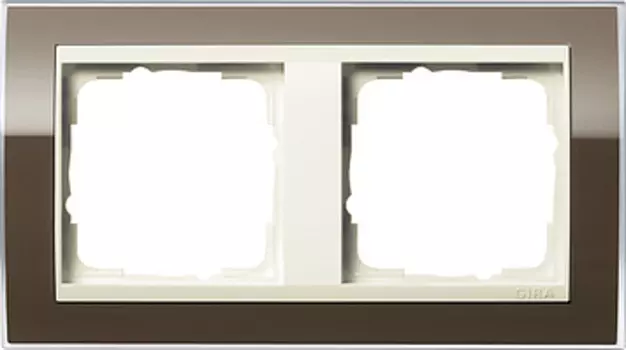 0212761 Рамка Event Clear Коричневый / Кремовый 2-постовая Gira