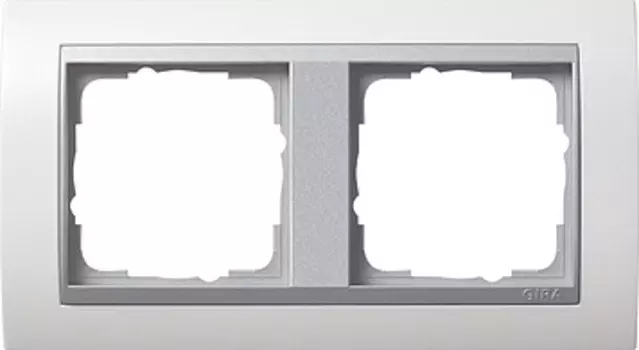 0212806 Рамка Event Белый / Алюминий 2-постовая Gira