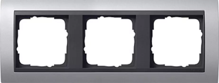 021306 Рамка Event Алюминий / Черный 3-постовая Gira