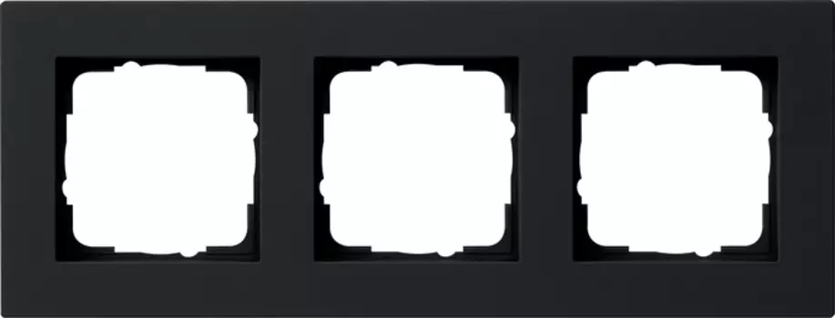 0213095 Рамка установочная для монтажа заподлицо E2 Черный матовый 3-постовая Gira