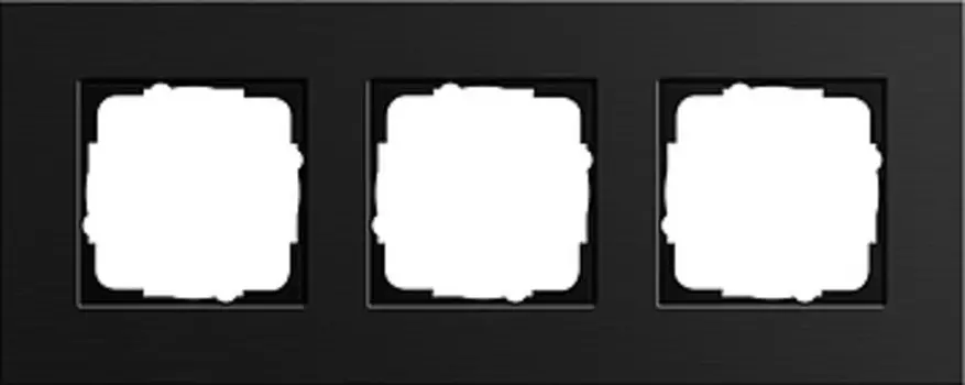 0213126 Рамка Esprit Черный алюминий 3-постовая Gira