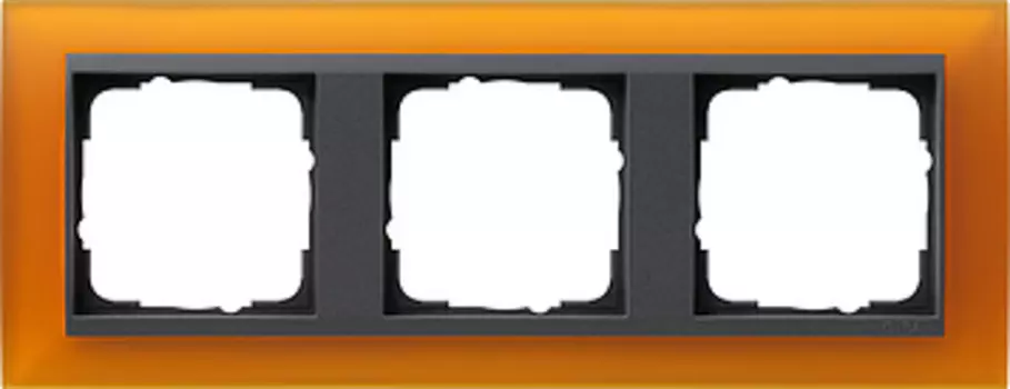 021314 Рамка Event Янтарный / Черный 3-постовая Gira