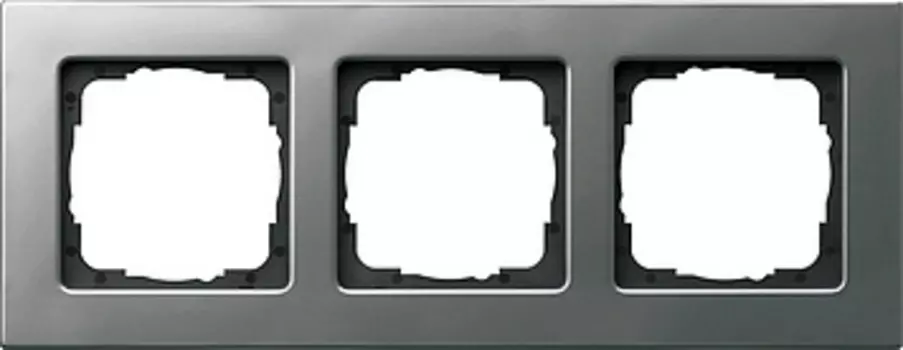 0213205 Рамка E22 Сталь 3-постовая, заподлицо Gira