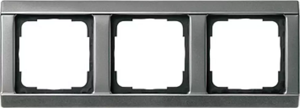 021320 Рамка E22 Сталь Edelstahl 3-постовая Gira