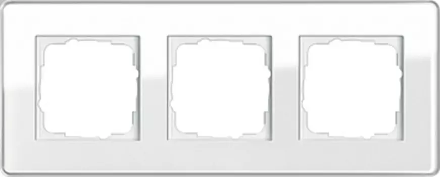 0213512 Рамка Esprit Glass C Белое стекло 3-постовая Gira