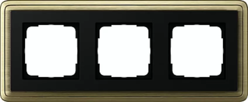 0213622 Рамка Classix Бронза / Черный 3-постовая Gira