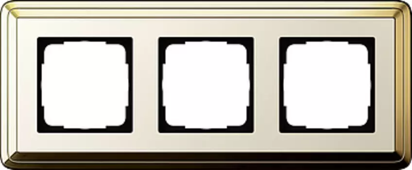 0213633 Рамка Classix Латунь / Кремовый 3-постовая Gira