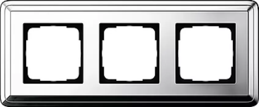 0213641 Рамка Classix Хром / Хром 3-постовая Gira