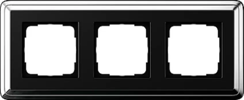 0213642 Рамка Classix Хром / Черный 3-постовая Gira