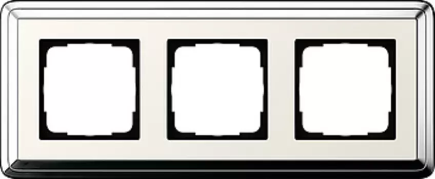 0213643 Рамка Classix Хром / Кремовый 3-постовая Gira