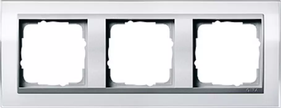 0213726 Рамка Event Clear Белый / Алюминий 3-постовая Gira