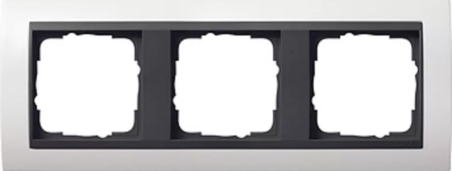 0213808 Рамка Event Белый глянцевый / Черный 3-постовая Gira