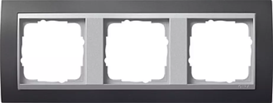 021381 Рамка Event Черный / Алюминий 3-постовая Gira