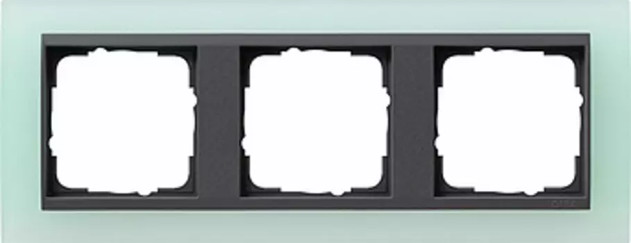 021385 Рамка Event Салатовый / Черный 3-постовая Gira