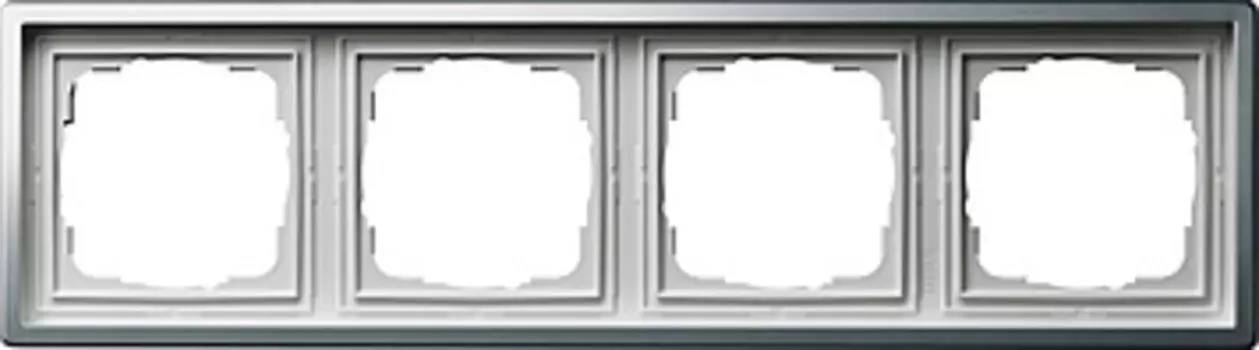 0214114 Рамка F100 Платина 4-постовая Gira