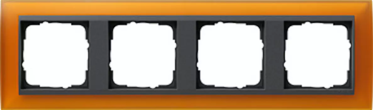021414 Рамка Event Янтарный / Черный 4-постовая Gira