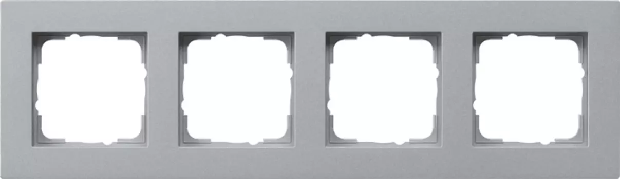0214255 Рамка установочная для монтажа заподлицо E2 Алюминий 4-постовая Gira