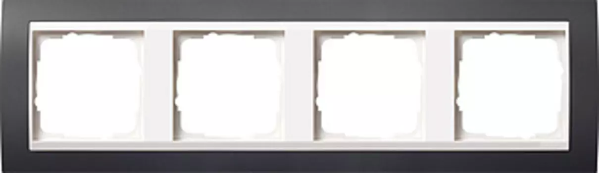 0214328 Рамка Event Черный / Белый 4-постовая Gira
