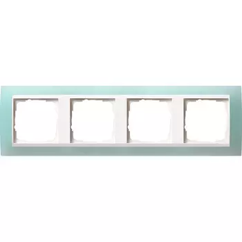 0214395 Рамка Event Салатовый / Белый 4-постовая Gira