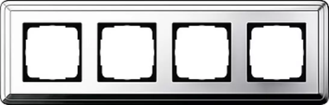 0214641 Рамка Classix Хром / Хром 4-постовая Gira