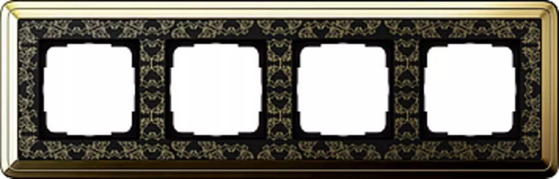 0214672 Рамка Classix Art Латунь / Черный 4-постовая Gira