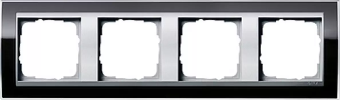 0214736 Рамка Event Clear Черный / Алюминий 4-постовая Gira