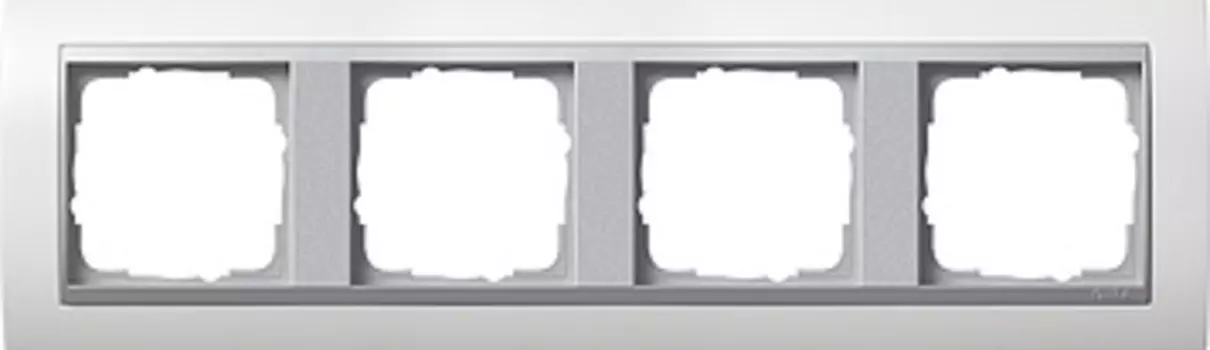 0214806 Рамка Event Белый / Алюминий 4-постовая Gira