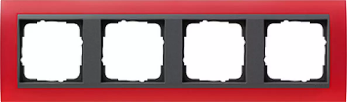 021488 Рамка Event Красный / Черный 4-постовая Gira