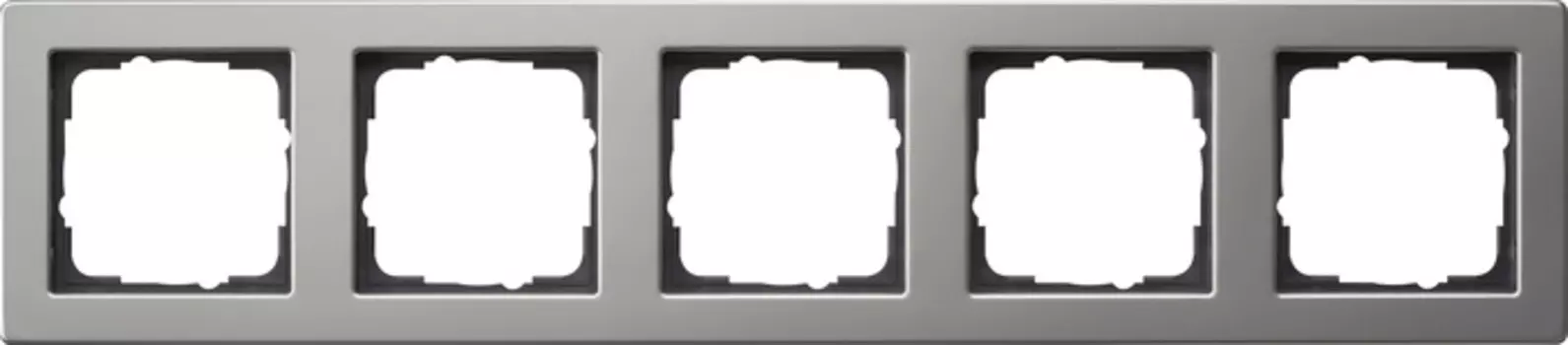 021533 Рамка установочная E2 Нержавеющая сталь 5-постовая Gira