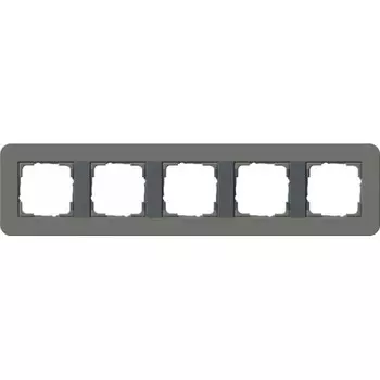 0215423 Рамка с антрацитовой подложкой E3 Темно-серый / Антрацит 5-постовая Gira