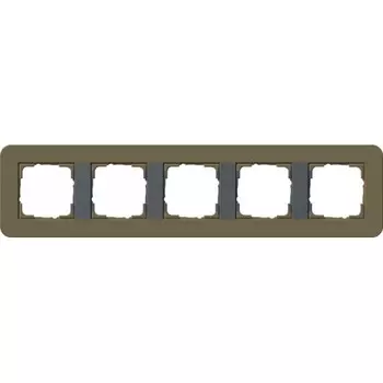 0215426 Рамка с антрацитовой подложкой E3 Умбра / Антрацит 5-постовая Gira