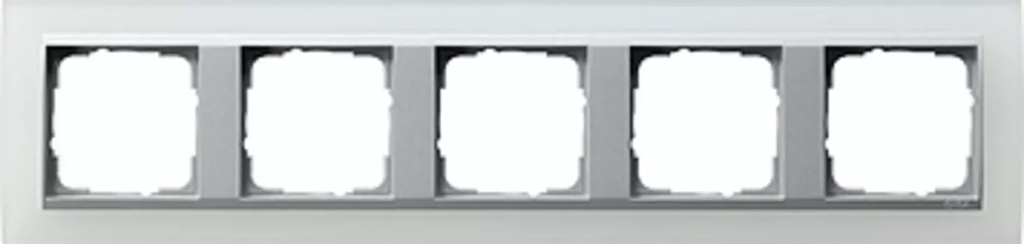 021550 Рамка Event Белый / Алюминий 5-постовая Gira
