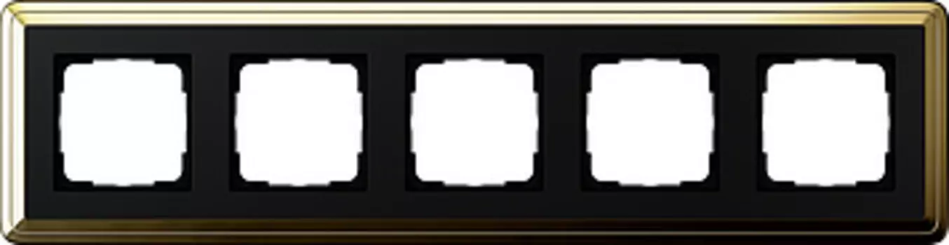 0215632 Рамка Classix Латунь / Черный 5-постовая Gira