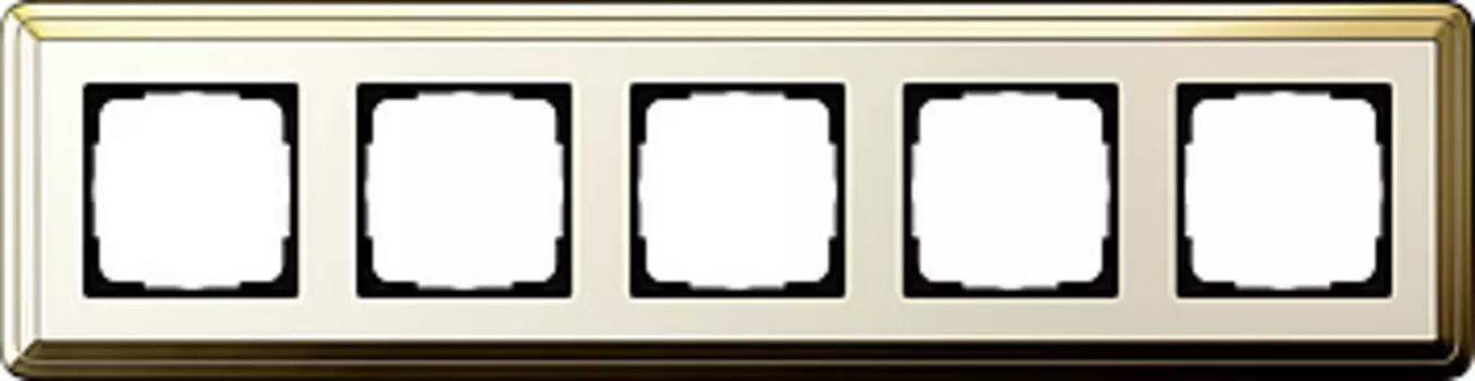 0215633 Рамка Classix Латунь / Кремовый 5-постовая Gira