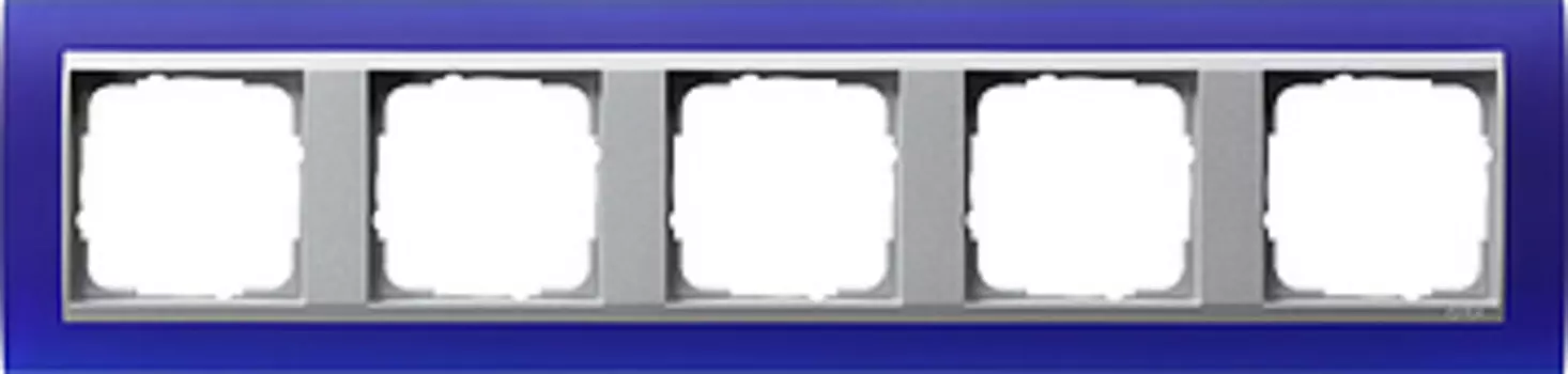 021593 Рамка Event Синий / Алюминий 5-постовая Gira