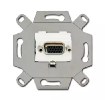 0230-0-0425 (0261/22-500), Механизм VGA-розетки/разъёма, D-type, Full HD, 15 полюсов, цвет альпийский белый, ABB