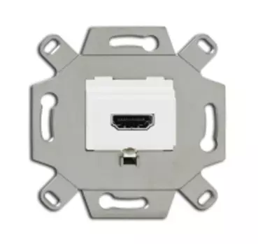 0230-0-0431 (0261/32-500), Механизм HDMI-розетки/разъёма, HDMI-type A, Full HD, 20 полюсов, цвет альпийский белый, ABB
