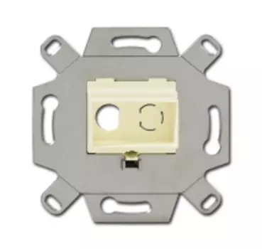 0230-0-0444 (0263/11-500), Адаптор/суппорт для RCA-разъёмов (колокольчик/тюльпан), цвет слоновая кость, ABB