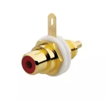 0230-0-0453 (0263/06-500), Разъём RCA/CINCH (колокольчик/тюльпан), диапазон от 20 Гц до 20 кГц, цвет красный, ABB