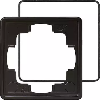 025147 Рамка с уплотнительной вставкой S-color Черный 1-постовая Gira