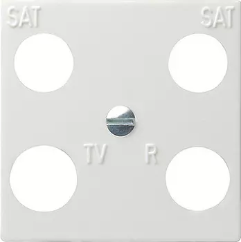 025803 Панель 50*50 мм для 4 канальной антенной розетки EVU 02/F (Hirschmann) белый глянец Белый Gira