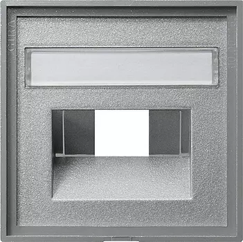 028426 Накладка 50*50 мм для розеток UAE/IAE с полем для надписи Алюминий Gira