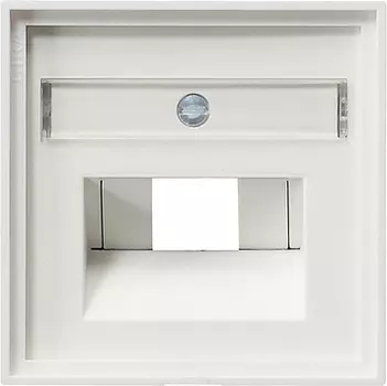 028427 Накладка 50*50 мм для розеток UAE/IAE с полем для надписи белый матовый Белый Gira