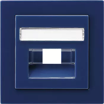 028446 Накладка 50*50 мм для розеток UAE/IAE с полем для надписи Синий Gira S-color