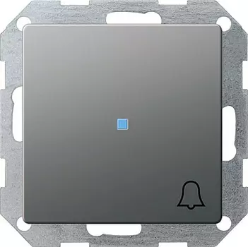 028620 Клавиша с пиктограммой "звонок" и контрольным окном Сталь Gira E22