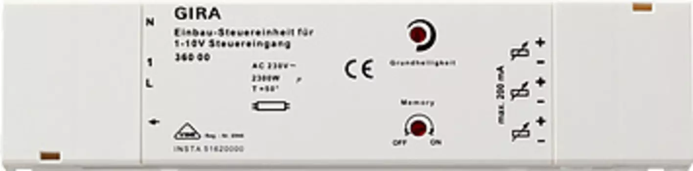 036000 Встраиваемый модуль управления 1-10 В Gira