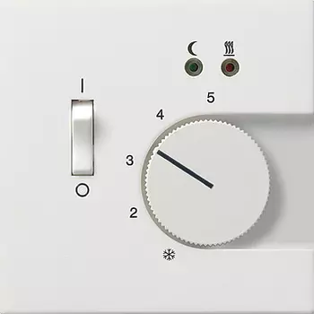 0392112 Терморегулятор с размыкающим контактом, выключателем и контрольной лампой Белый Gira F100