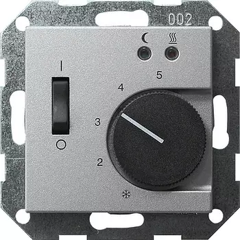 039426 Терморегулятор с подогревом пола Алюминий Gira